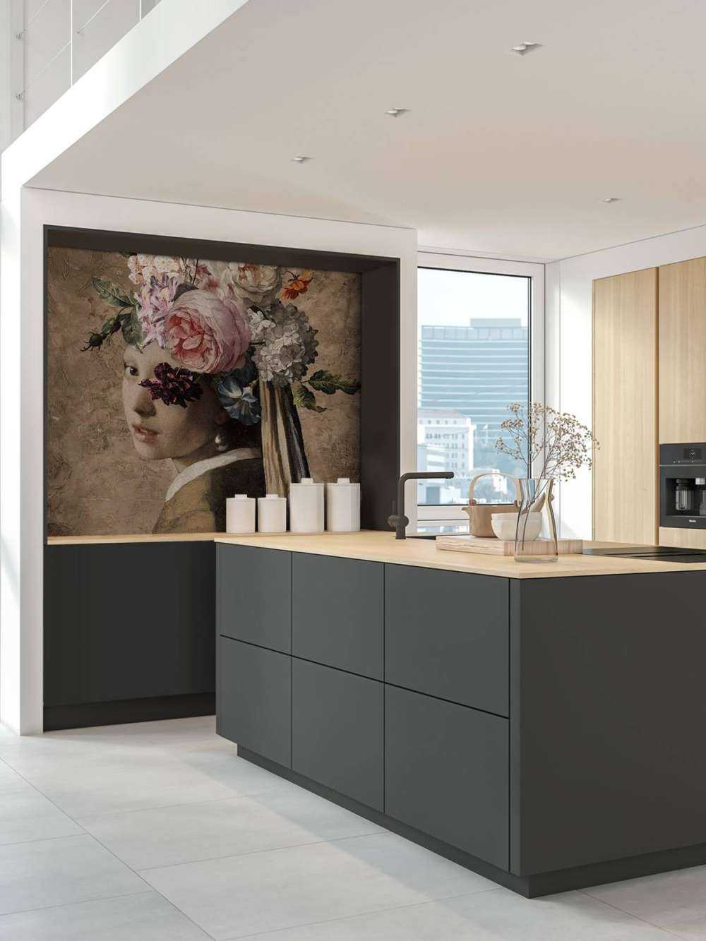 Girl with a pearl earring - flower design