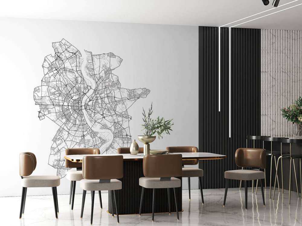 Map of Cologne, white