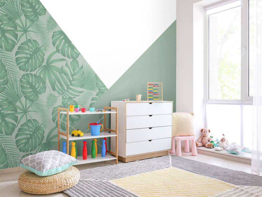 Triangles with jungle pattern