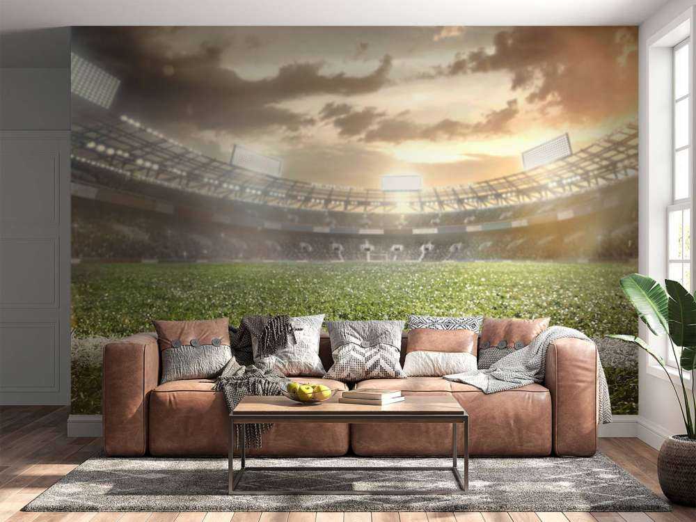 Stadium with artificial turf