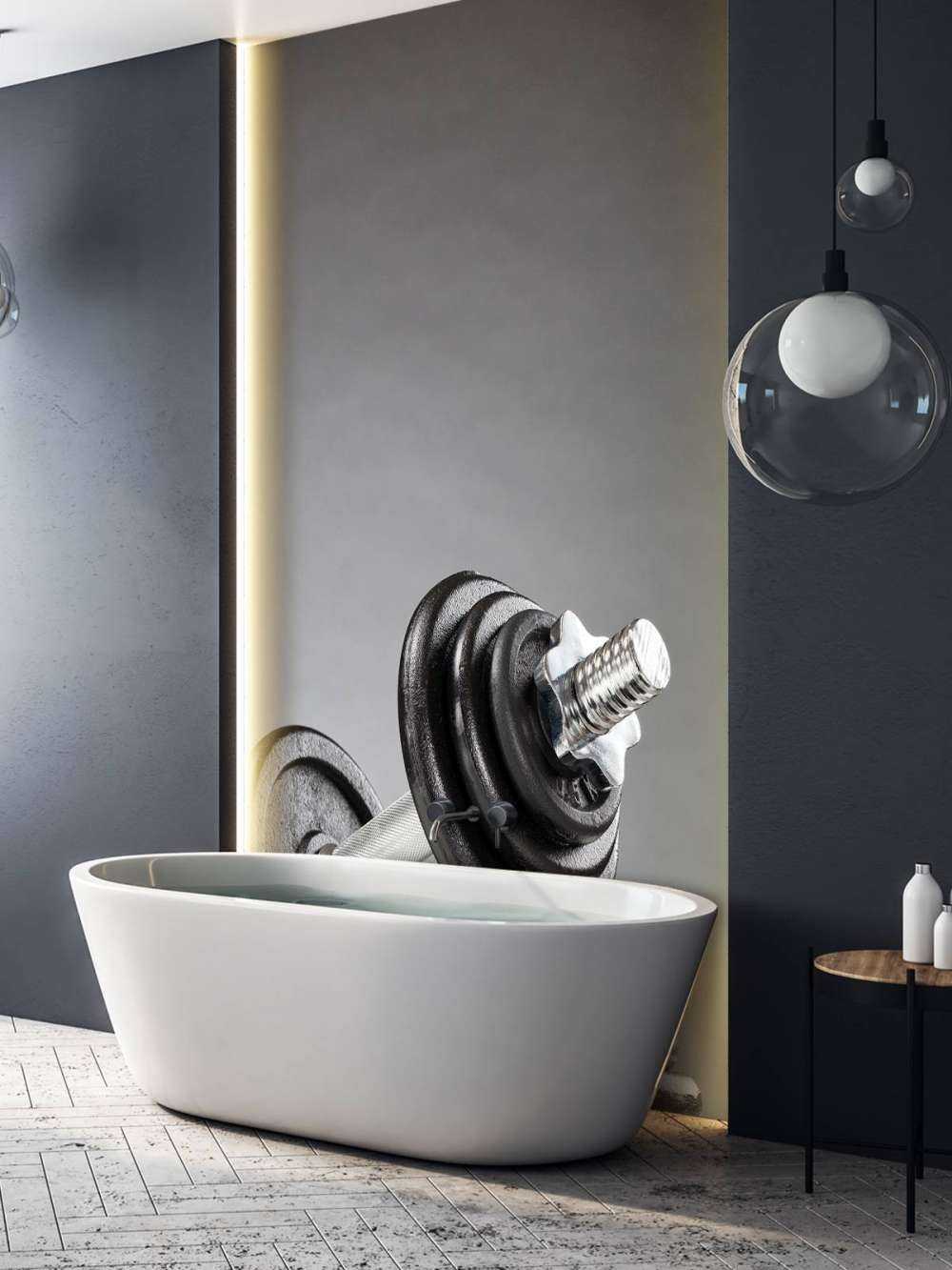 Dumbell with black discs