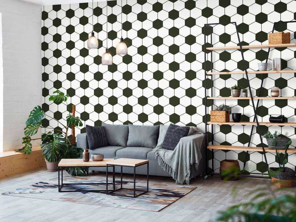 Black and white geometric polygons