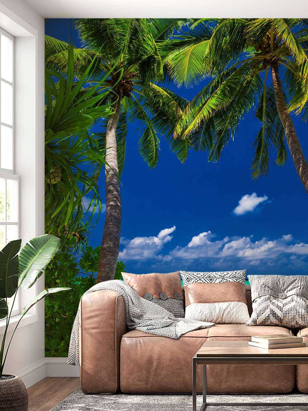 Palm trees on an island