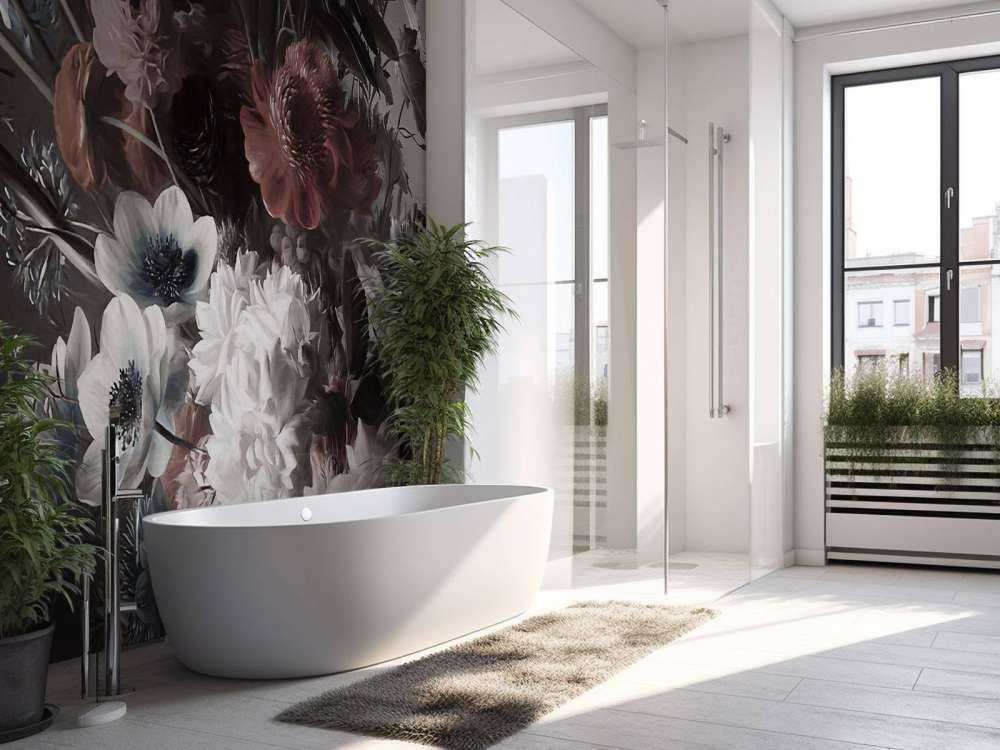 Big bouquet with pink anemones