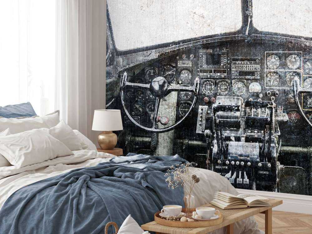 Vintage aircraft cockpit