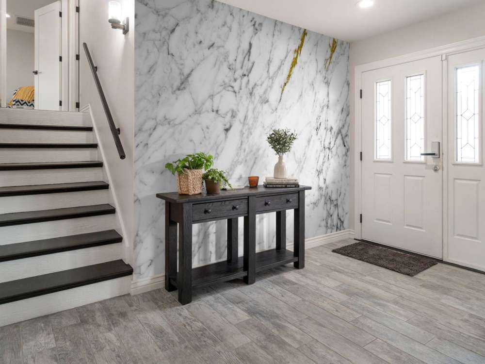 Marble with white and black