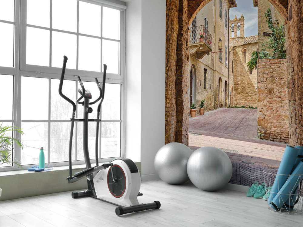 See-through street with arch