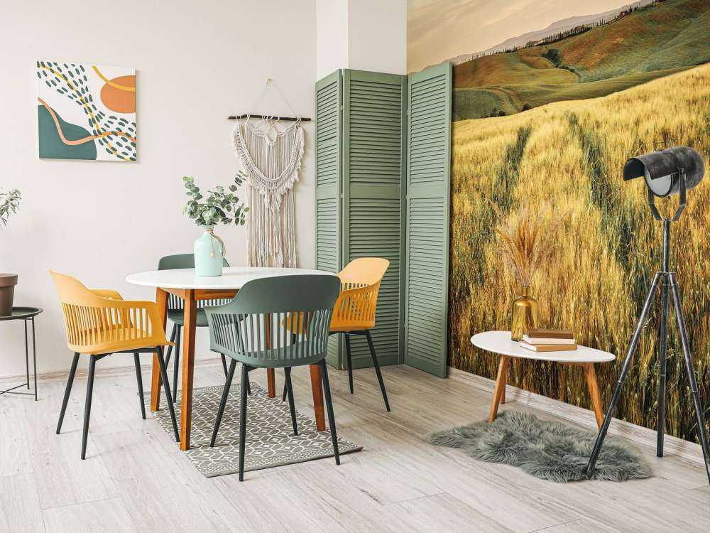 Grain field with tracks