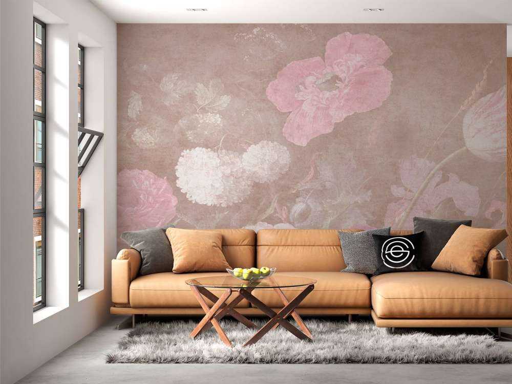 Baroque flowers still life - vintage pastel