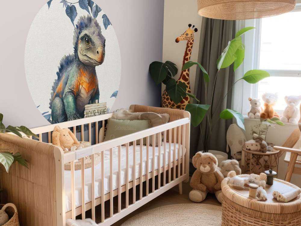 Baby ankylosaurus in the blue jungle