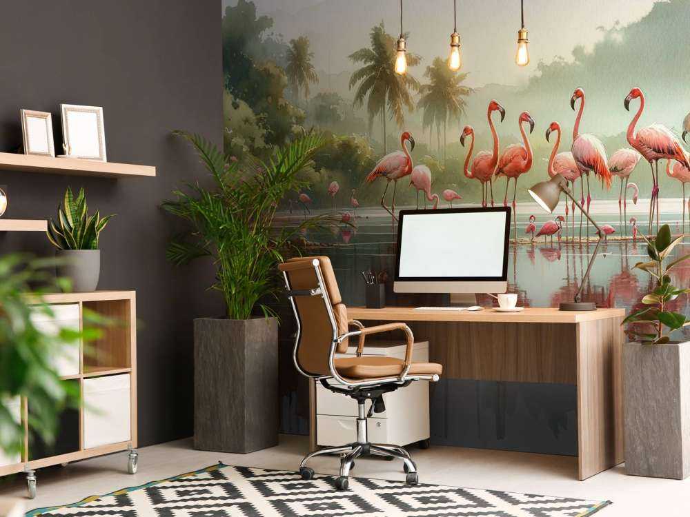 Morning Reflections of Flamingos