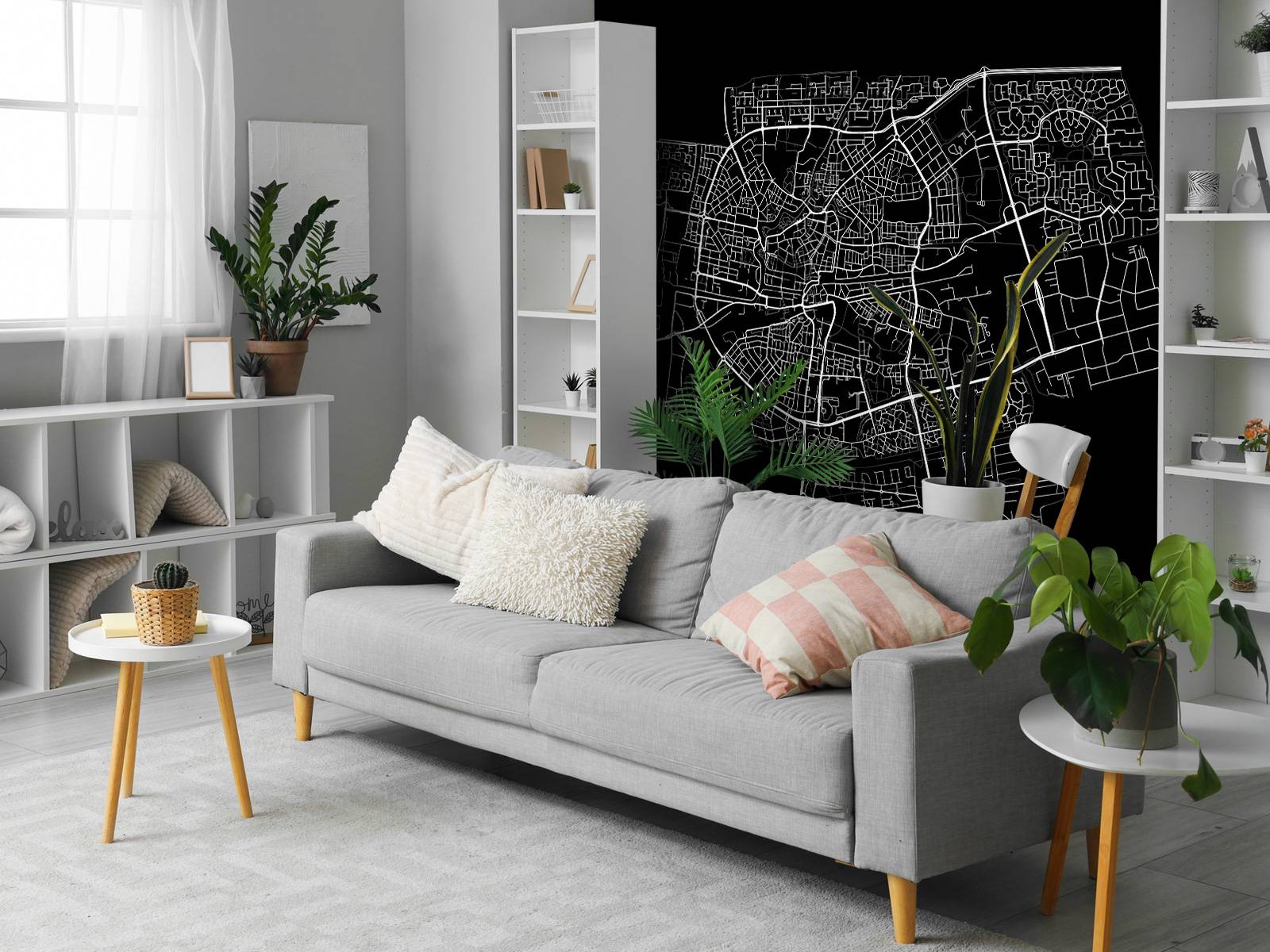 Map of Leeuwarden, black