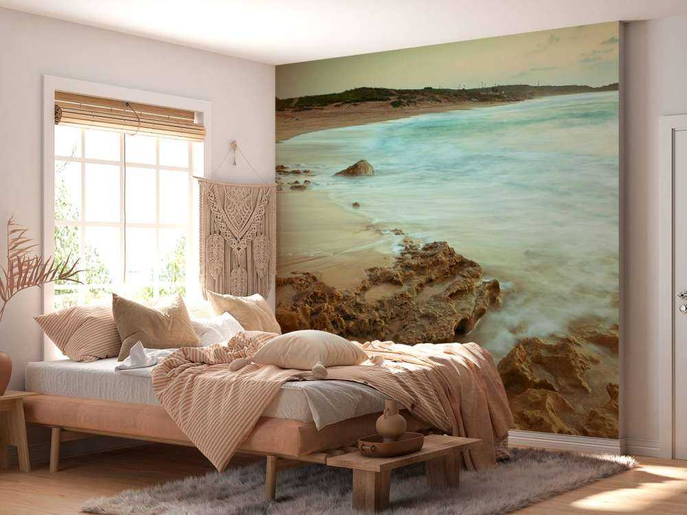 Quiet beach with rocks