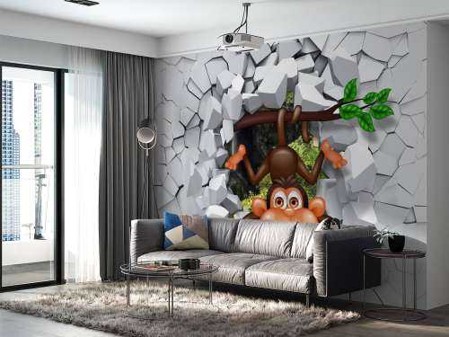 Monkey in a wall