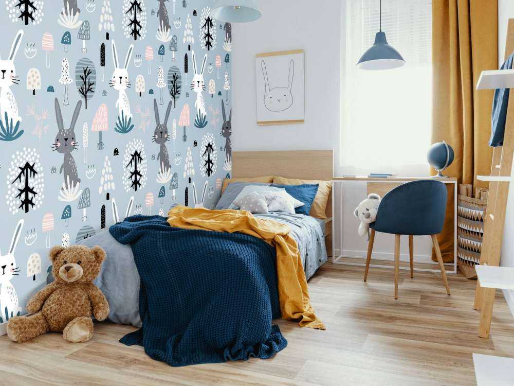 Blue rabbit pattern