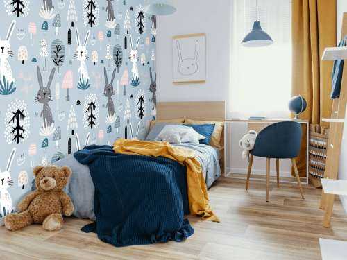 Blue rabbit pattern