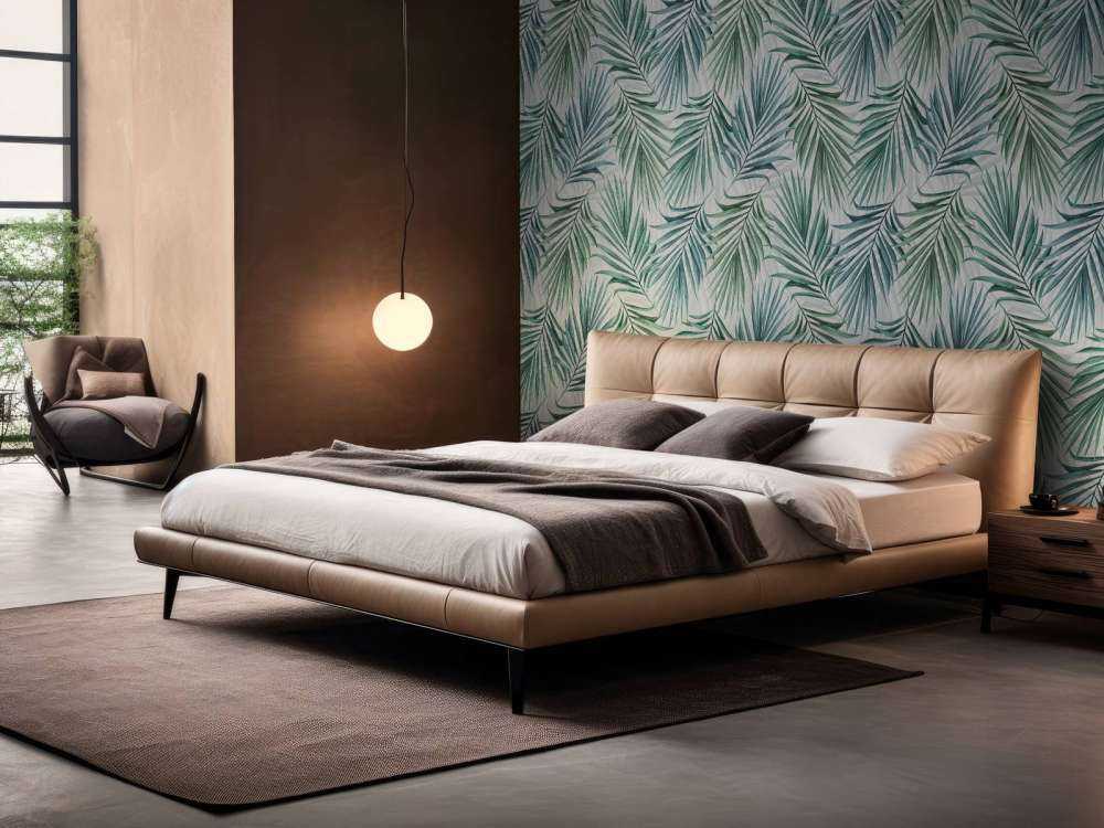 Blue and green palm leaves