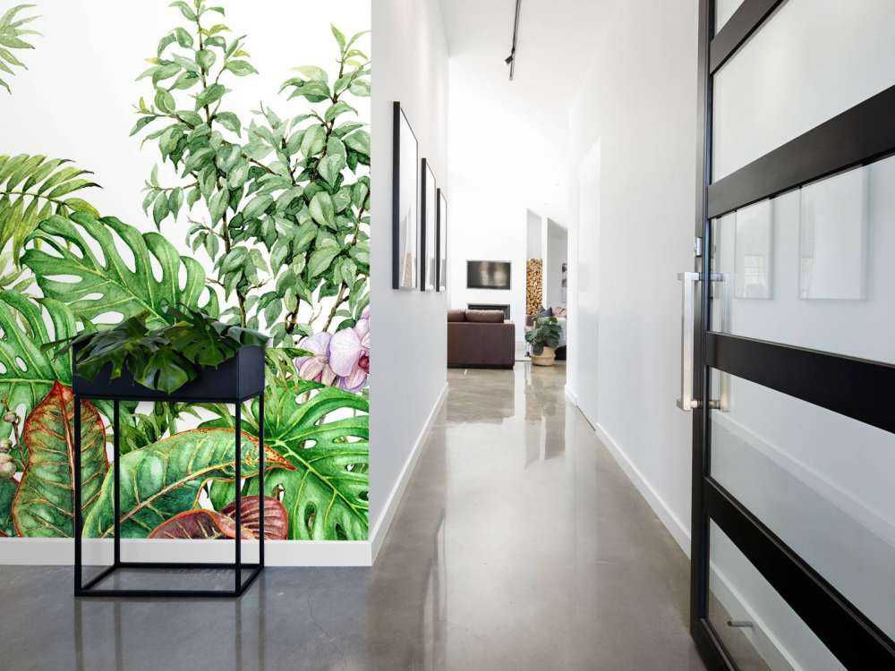 Tropical plants in watercolour