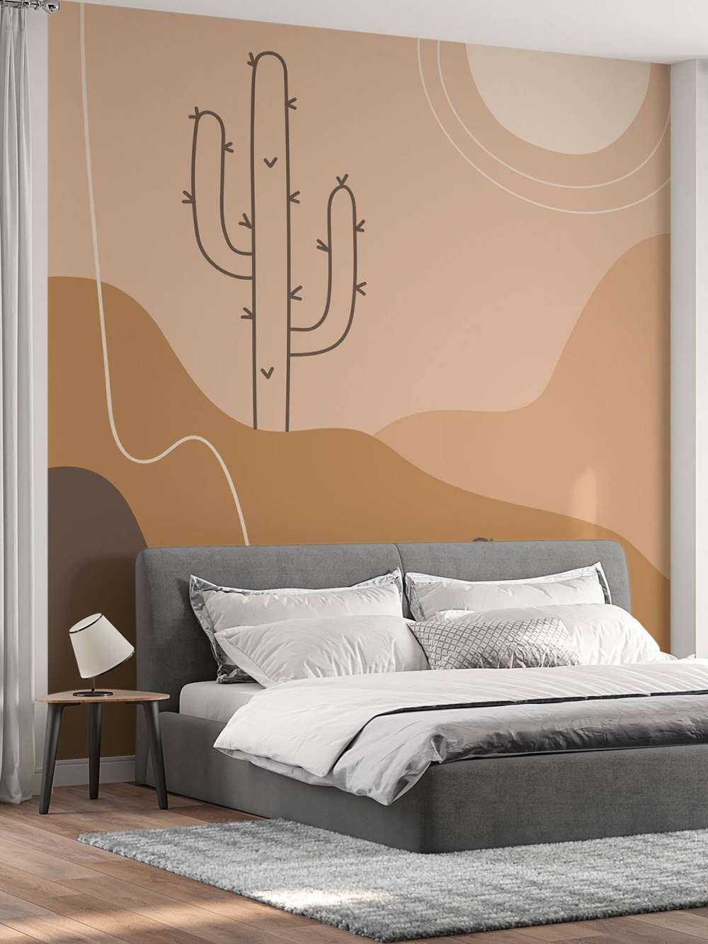 Abstracte cactussen en bergen