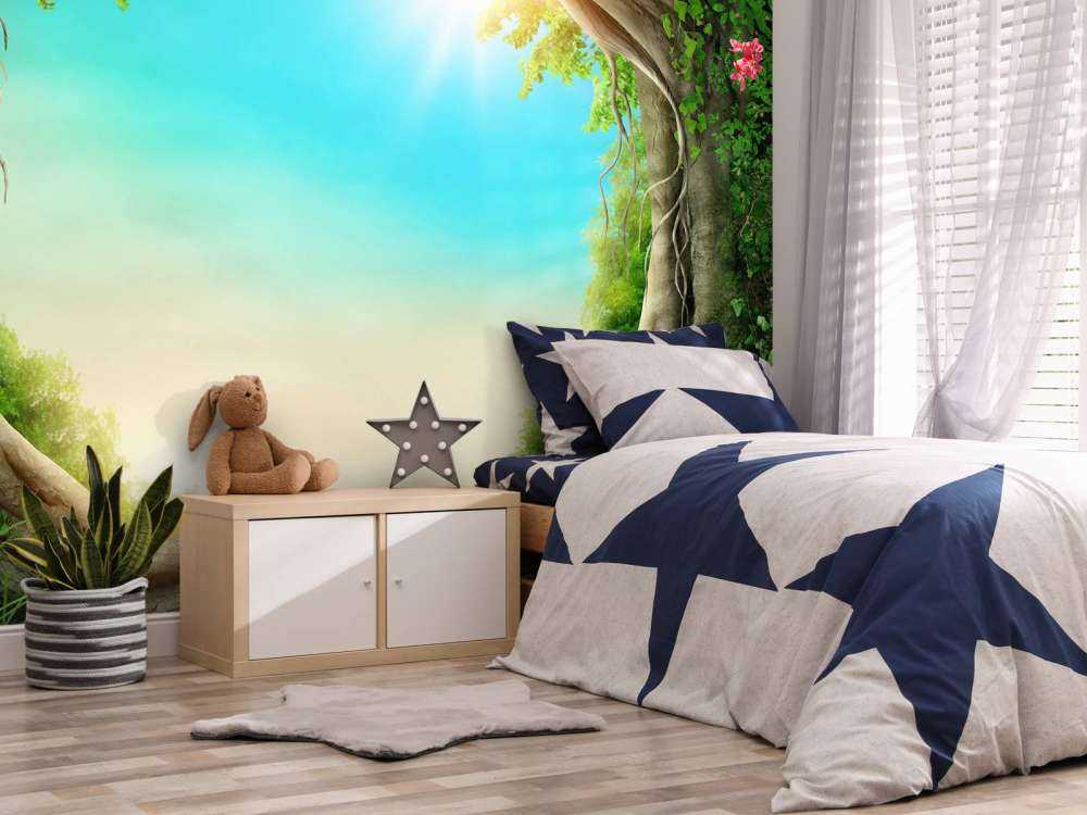 Colourful fairytale forest