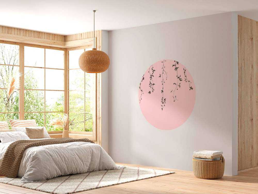 Clematis twigs on pink