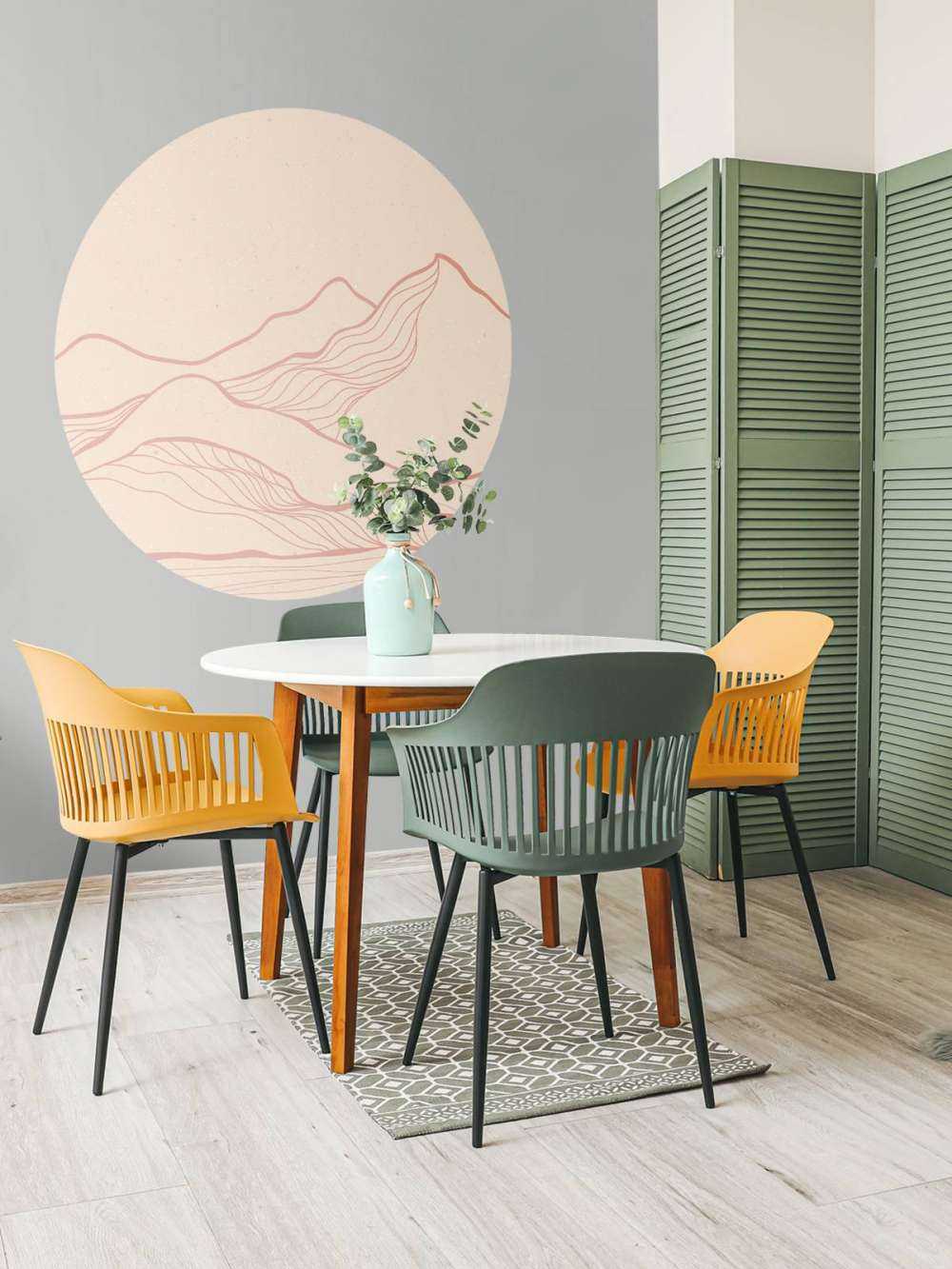 Geïllustreerde roze bergen landschap