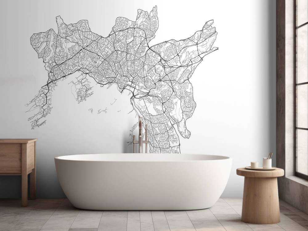 Map of Oslo, white 
