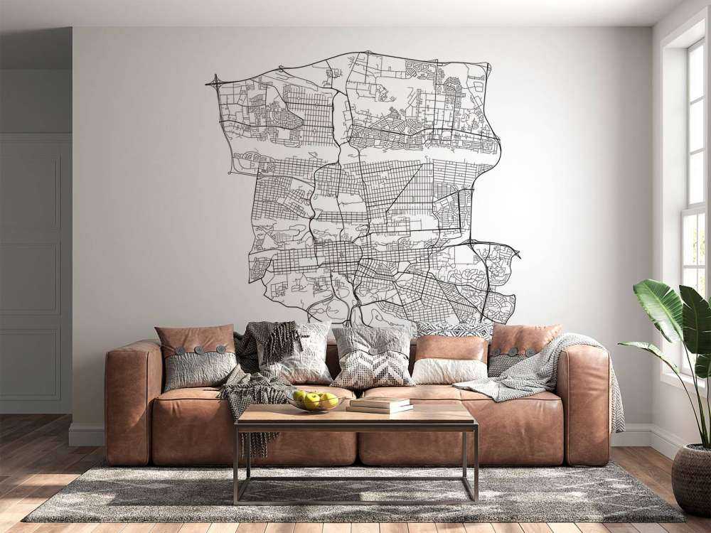 Plattegrond van Pretoria, wit 