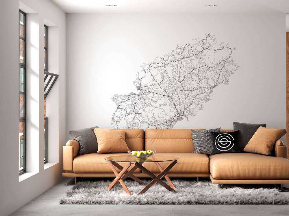 Plattegrond van Ibiza, wit 