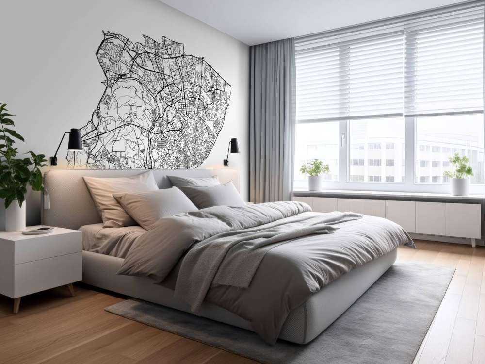 Plattegrond van Lissabon, wit 