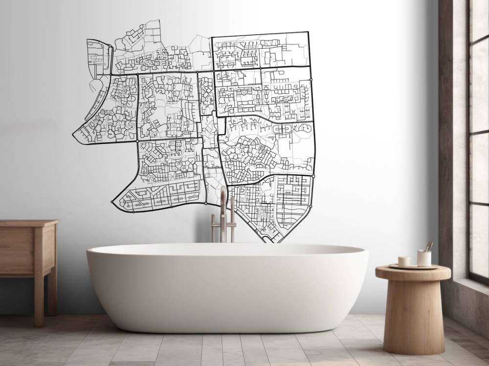 Plattegrond van Lelystad, wit