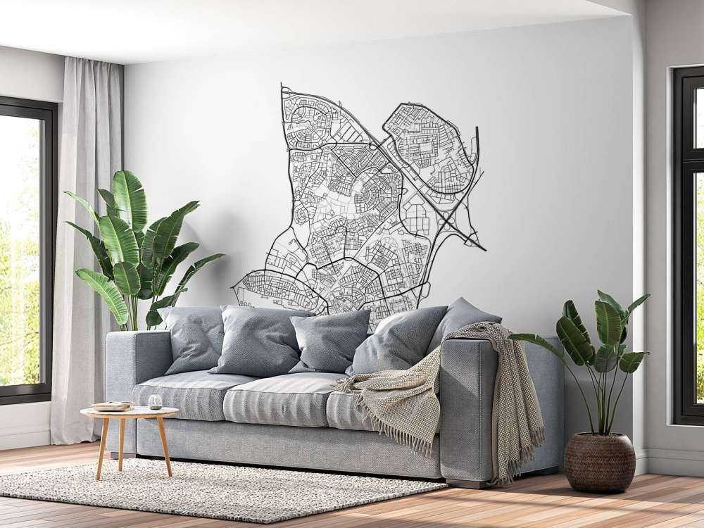 Plattegrond van Amersfoort, wit