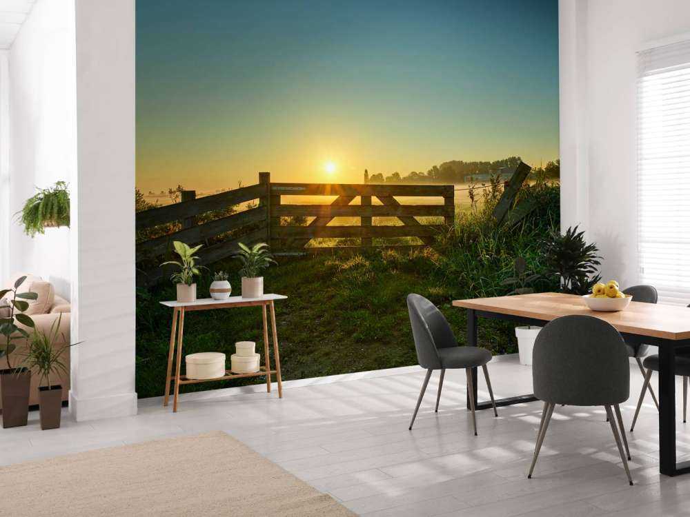 Fence at sunrise