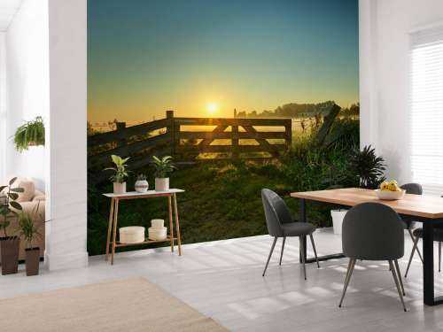 Fence at sunrise