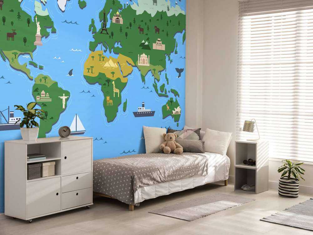 Wereldkaart in groen