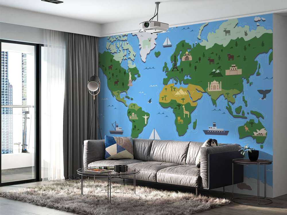 Wereldkaart in groen