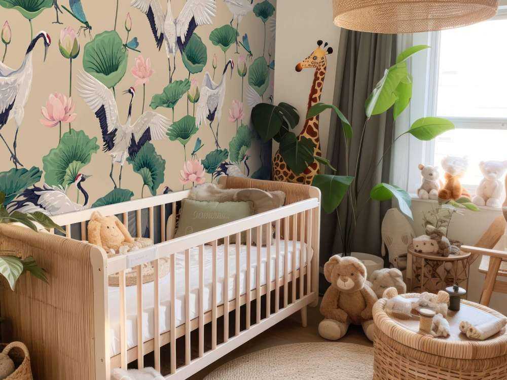 Witte kraanvogels, beige