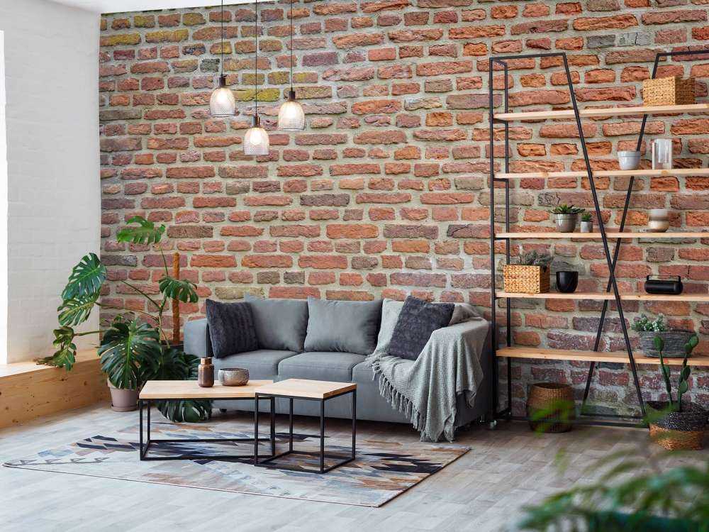 Wall with big and small bricks
