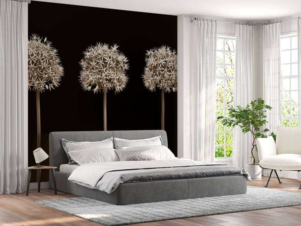 Three allium flowers in a row