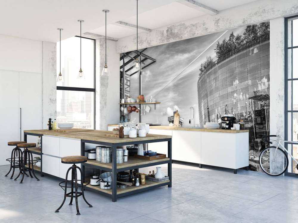 The Museumdepot (The Depot) in Rotterdam in black and white 