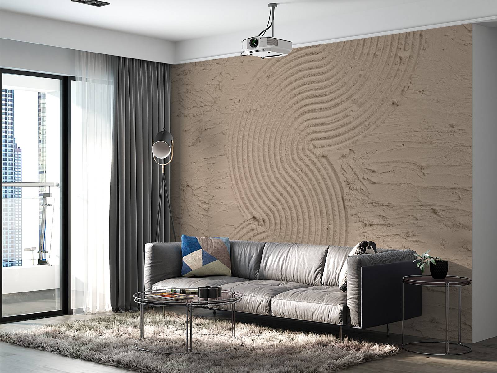 Organic lines and structures hem in taupe