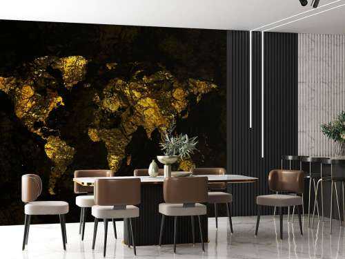 World map gold