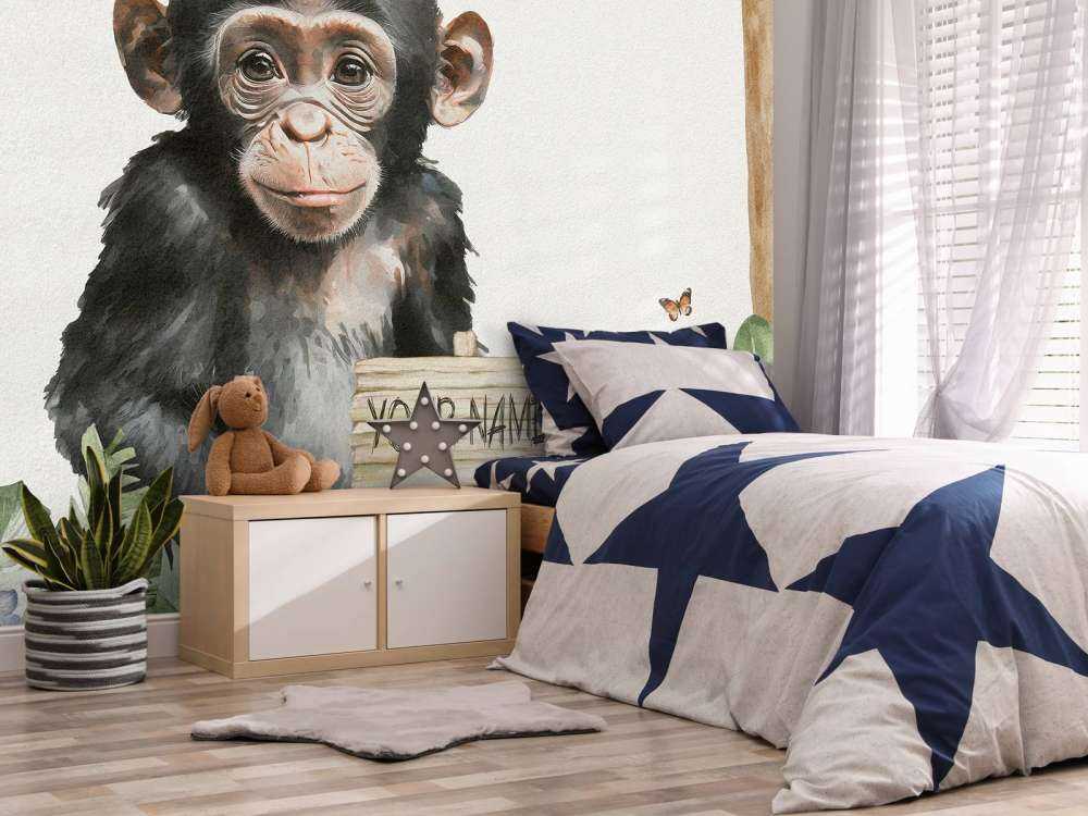 Baby chimpanzee in the jungle