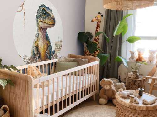 Baby t-rex in the taupe jungle