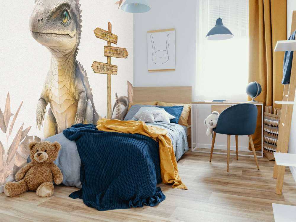 Baby spinosaurus in the taupe jungle