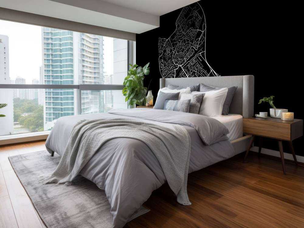 Plattegrond van Middelburg, zwart