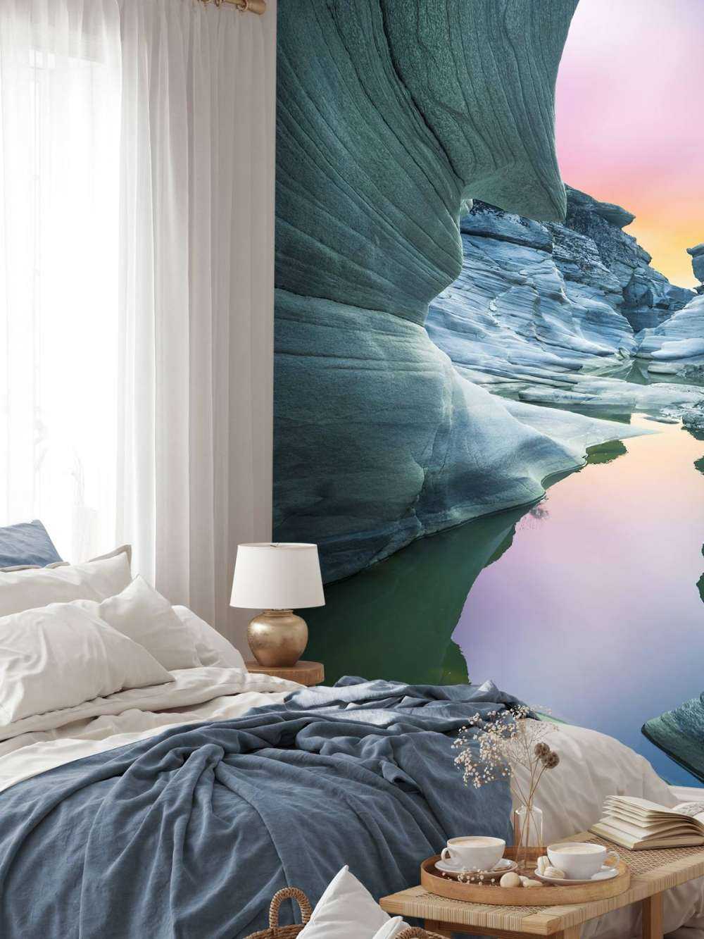 Cave with coloured sky