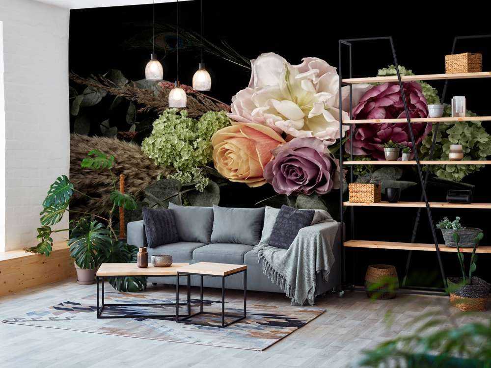 Peacock feather flower bouquet