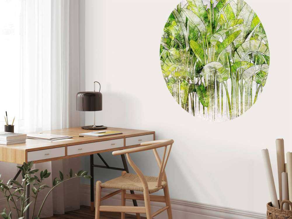 Large drawn palm leaves