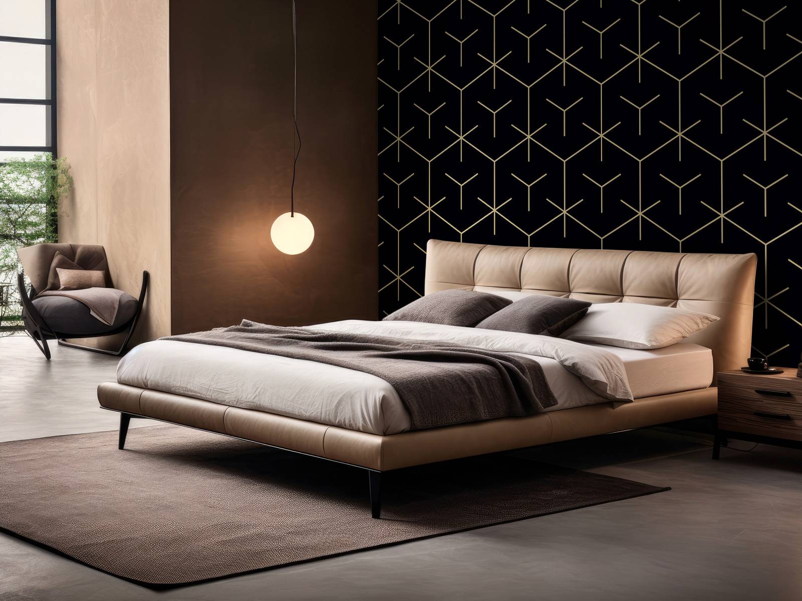Geometric hexagons, black